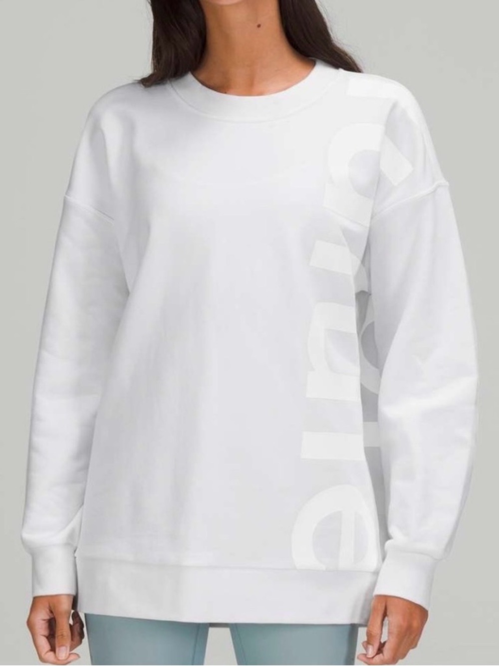 Lululemon White Women’s Crewneck scuba Sweatshirt with Logo